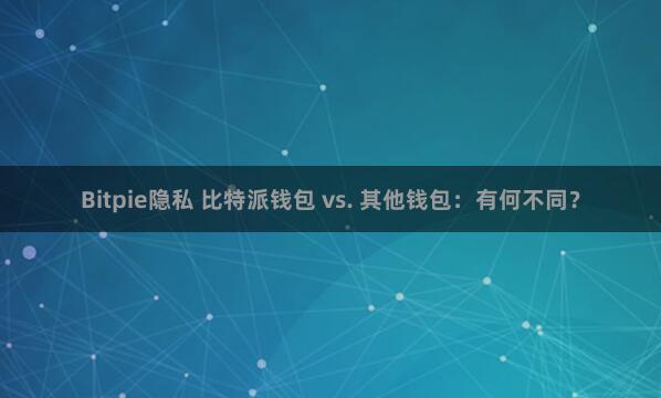 Bitpie隐私 比特派钱包 vs. 其他钱包：有何不同？