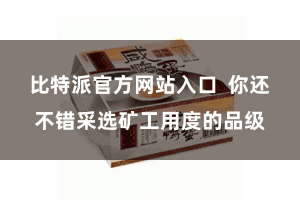 比特派官方网站入口  你还不错采选矿工用度的品级